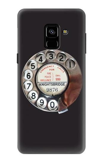 S0059 Retro Rotary Phone Dial On Etui Coque Housse pour Samsung Galaxy A8 (2018)