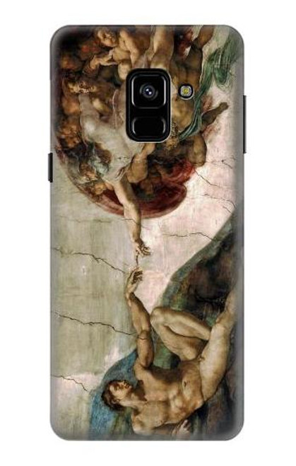 S0179 Michelangelo Creation of Adam Etui Coque Housse pour Samsung Galaxy A8 (2018)