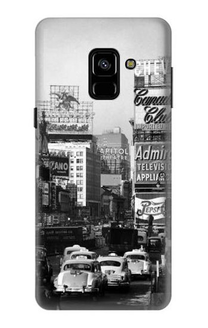 S0182 Old New York Vintage Etui Coque Housse pour Samsung Galaxy A8 (2018)