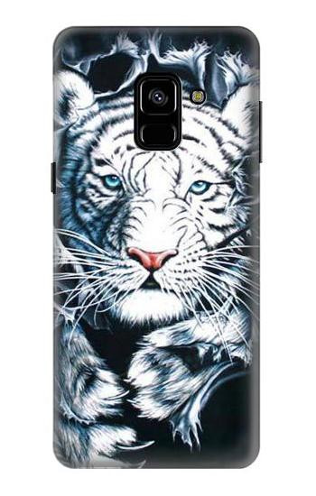 S0265 White Tiger Etui Coque Housse pour Samsung Galaxy A8 (2018)