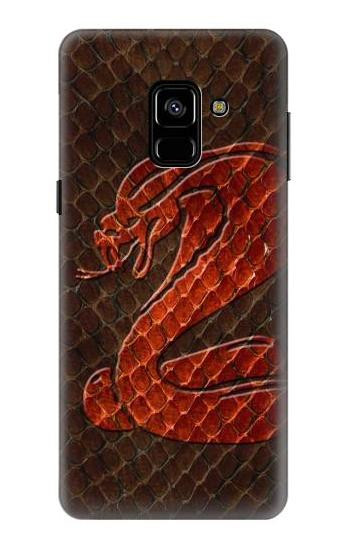 S0663 Cobra Snake Skin Etui Coque Housse pour Samsung Galaxy A8 (2018)