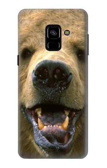 S0840 Grizzly Bear Face Etui Coque Housse pour Samsung Galaxy A8 (2018)