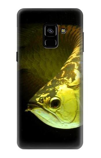 S1021 Gold Arowana Fish Etui Coque Housse pour Samsung Galaxy A8 (2018)