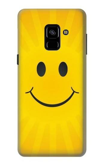 S1146 Yellow Sun Smile Etui Coque Housse pour Samsung Galaxy A8 (2018)