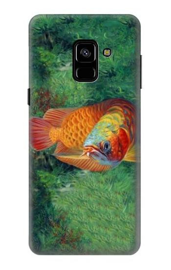 S1157 Red Arowana Fish Etui Coque Housse pour Samsung Galaxy A8 (2018)