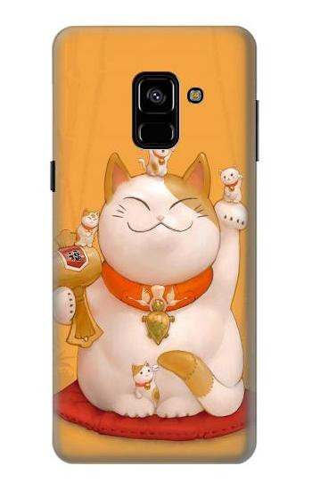 S1217 Maneki Neko Lucky Cat Etui Coque Housse pour Samsung Galaxy A8 (2018)