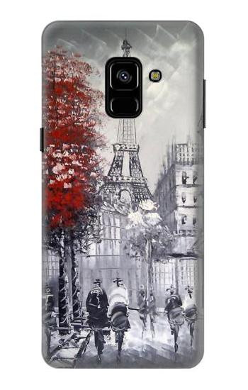 S1295 Eiffel Painting of Paris Etui Coque Housse pour Samsung Galaxy A8 (2018)