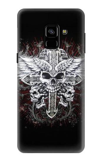 S1434 Skull Wing Tattoo Biker Etui Coque Housse pour Samsung Galaxy A8 (2018)