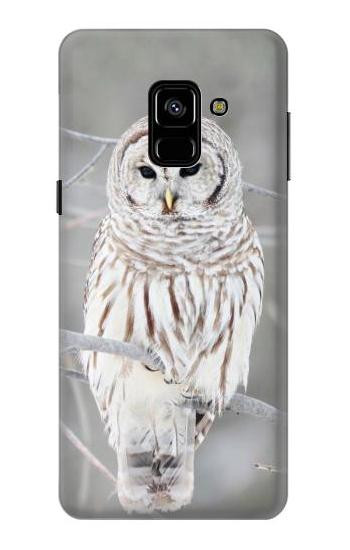 S1566 Snowy Owl White Owl Etui Coque Housse pour Samsung Galaxy A8 (2018)