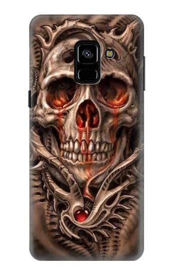 S1675 Skull Blood Tattoo Etui Coque Housse pour Samsung Galaxy A8 (2018)