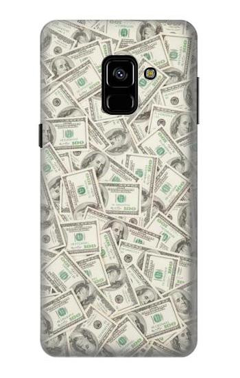S2077 Money Dollar Banknotes Etui Coque Housse pour Samsung Galaxy A8 (2018)