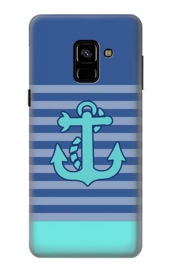 S2081 Nautical Anchor Etui Coque Housse pour Samsung Galaxy A8 (2018)