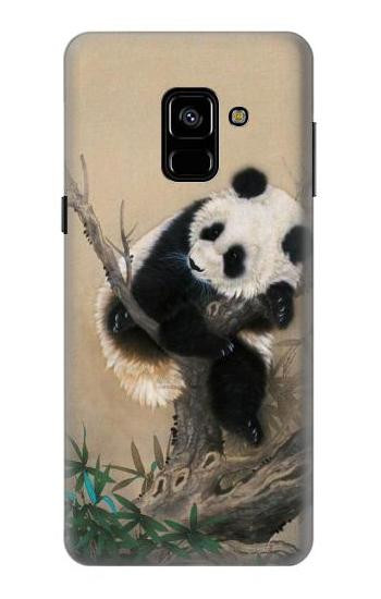 S2210 Panda Fluffy Art Painting Etui Coque Housse pour Samsung Galaxy A8 (2018)