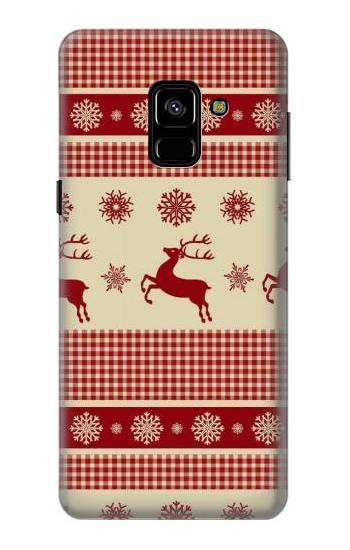 S2310 Christmas Snow Reindeers Etui Coque Housse pour Samsung Galaxy A8 (2018)