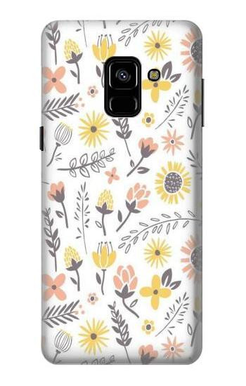 S2354 Pastel Flowers Pattern Etui Coque Housse pour Samsung Galaxy A8 (2018)