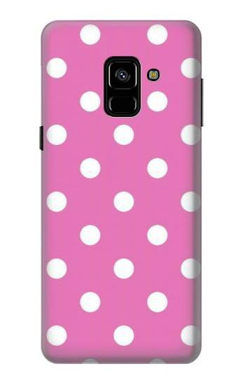 S2358 Pink Polka Dots Etui Coque Housse pour Samsung Galaxy A8 (2018)