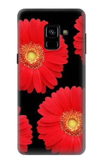 S2478 Red Daisy flower Etui Coque Housse pour Samsung Galaxy A8 (2018)