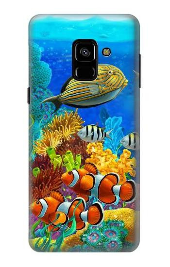 S2568 Sea Seabed Fish Corals Underwater Ocean Etui Coque Housse pour Samsung Galaxy A8 (2018)