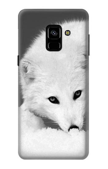 S2569 White Arctic Fox Etui Coque Housse pour Samsung Galaxy A8 (2018)