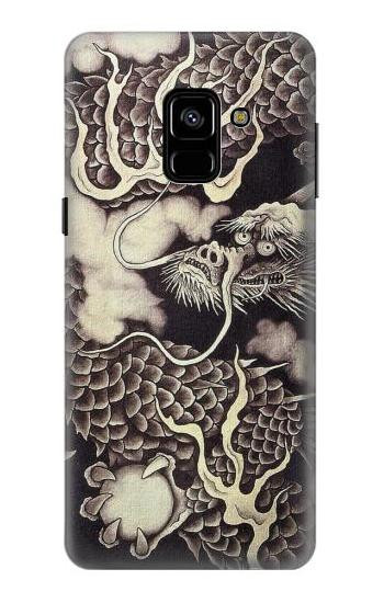 S2719 Japan Painting Dragon Etui Coque Housse pour Samsung Galaxy A8 (2018)