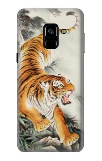 S2751 Chinese Tiger Brush Painting Etui Coque Housse pour Samsung Galaxy A8 (2018)