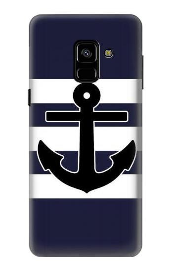 S2758 Anchor Navy Etui Coque Housse pour Samsung Galaxy A8 (2018)