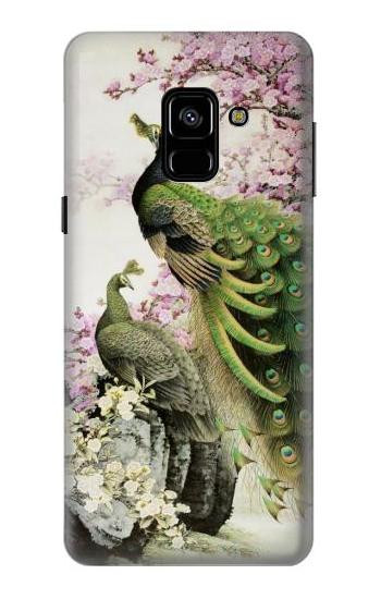 S2773 Peacock Chinese Brush Painting Etui Coque Housse pour Samsung Galaxy A8 (2018)