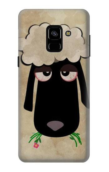S2826 Cute Cartoon Unsleep Black Sheep Etui Coque Housse pour Samsung Galaxy A8 (2018)