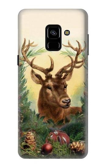 S2841 Vintage Reindeer Christmas Etui Coque Housse pour Samsung Galaxy A8 (2018)