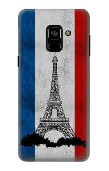 S2859 Vintage France Flag Eiffel Tower Etui Coque Housse pour Samsung Galaxy A8 (2018)