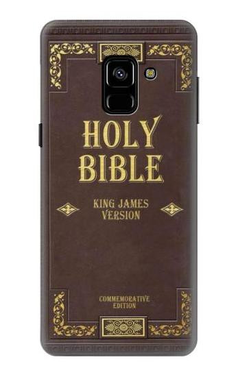 S2889 Holy Bible Cover King James Version Etui Coque Housse pour Samsung Galaxy A8 (2018)