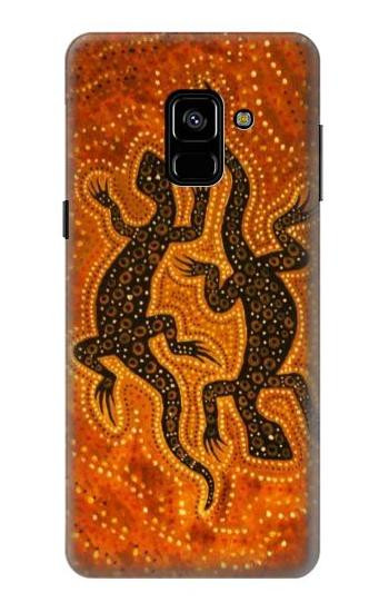 S2901 Lizard Aboriginal Art Etui Coque Housse pour Samsung Galaxy A8 (2018)