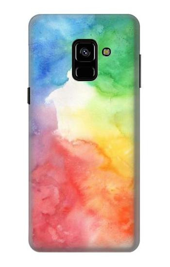 S2945 Colorful Watercolor Etui Coque Housse pour Samsung Galaxy A8 (2018)