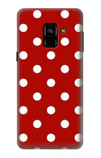 S2951 Red Polka Dots Etui Coque Housse pour Samsung Galaxy A8 (2018)