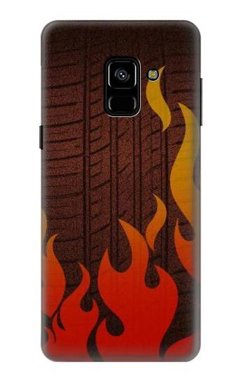 S2988 Rally Car Tire Fire Etui Coque Housse pour Samsung Galaxy A8 (2018)