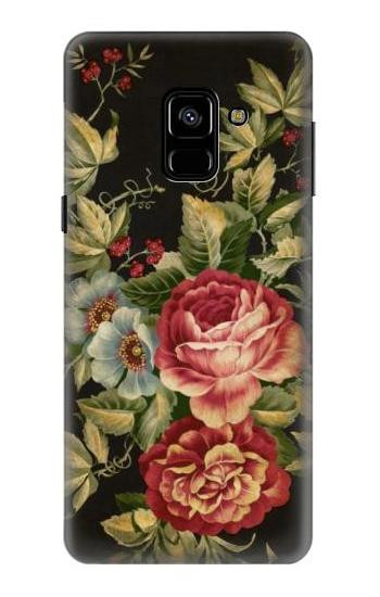 S3013 Vintage Antique Roses Etui Coque Housse pour Samsung Galaxy A8 (2018)