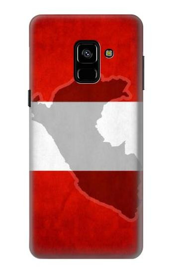 S3018 Peru Flag Etui Coque Housse pour Samsung Galaxy A8 (2018)
