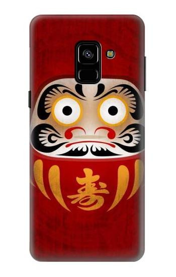 S3023 Japan Good Luck Daruma Doll Etui Coque Housse pour Samsung Galaxy A8 (2018)