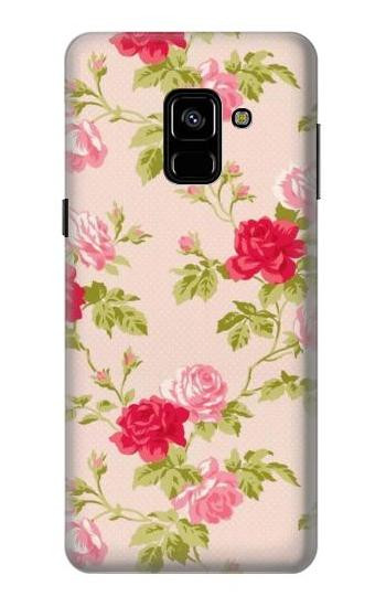 S3037 Pretty Rose Cottage Flora Etui Coque Housse pour Samsung Galaxy A8 (2018)
