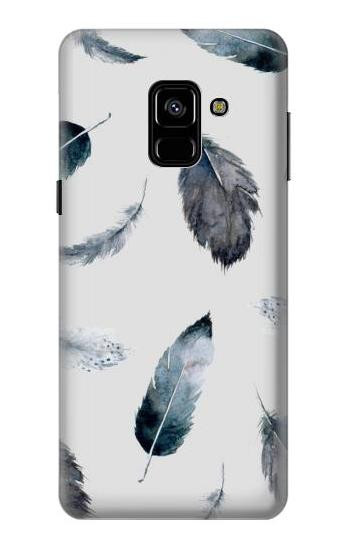 S3085 Feather Paint Pattern Etui Coque Housse pour Samsung Galaxy A8 (2018)