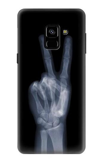 S3101 X-ray Peace Sign Fingers Etui Coque Housse pour Samsung Galaxy A8 (2018)
