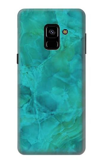 S3147 Aqua Marble Stone Etui Coque Housse pour Samsung Galaxy A8 (2018)