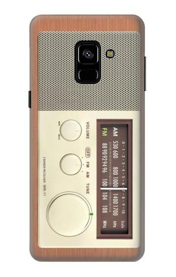 S3165 FM AM Wooden Receiver Graphic Etui Coque Housse pour Samsung Galaxy A8 (2018)