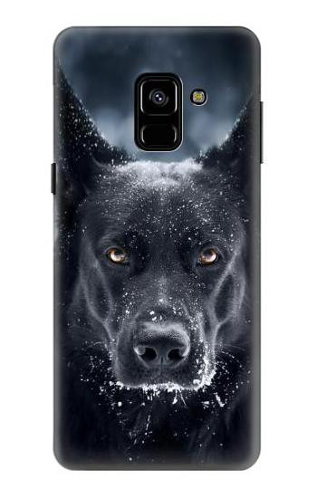 S3168 German Shepherd Black Dog Etui Coque Housse pour Samsung Galaxy A8 (2018)