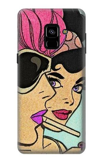 S3171 Girls Pop Art Etui Coque Housse pour Samsung Galaxy A8 (2018)