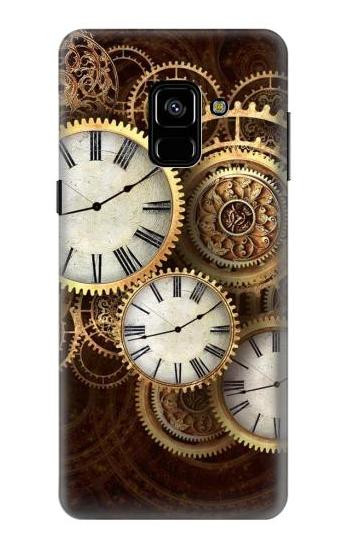 S3172 Gold Clock Live Etui Coque Housse pour Samsung Galaxy A8 (2018)