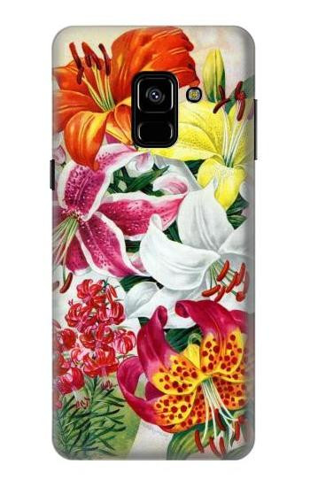 S3205 Retro Art Flowers Etui Coque Housse pour Samsung Galaxy A8 (2018)
