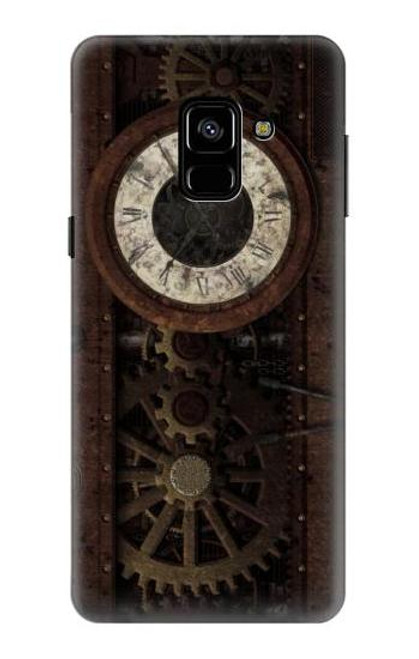 S3221 Steampunk Clock Gears Etui Coque Housse pour Samsung Galaxy A8 (2018)