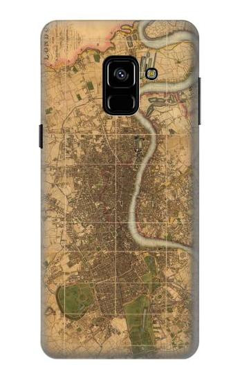 S3230 Vintage Map of London Etui Coque Housse pour Samsung Galaxy A8 (2018)