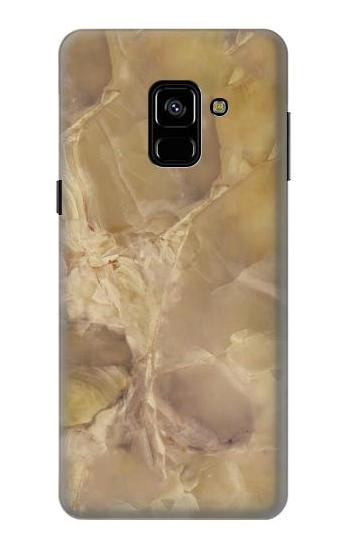 S3240 Yellow Marble Stone Etui Coque Housse pour Samsung Galaxy A8 (2018)